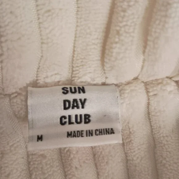 Sun Day Club Cottagecore Cream Corduroy Crop Puffer Jacket Women’s M EUC - Picture 8 of 16